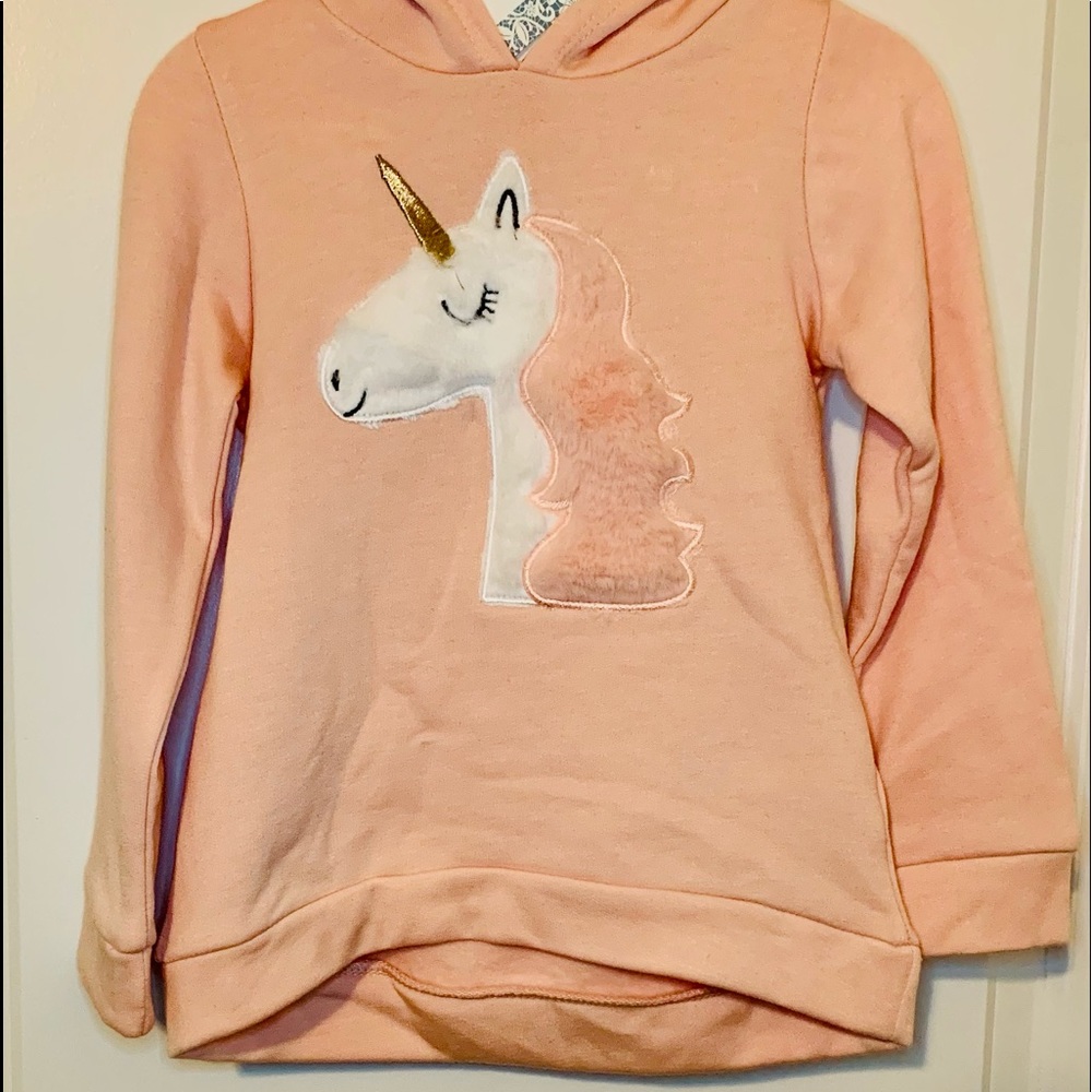 NWT Btween Pink Unicorn Toddler Girls Lightweight Pullover Hoodie Size 2T